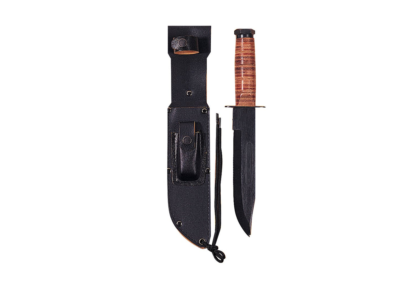 Military Fighting Utility Knife With Leather Handle