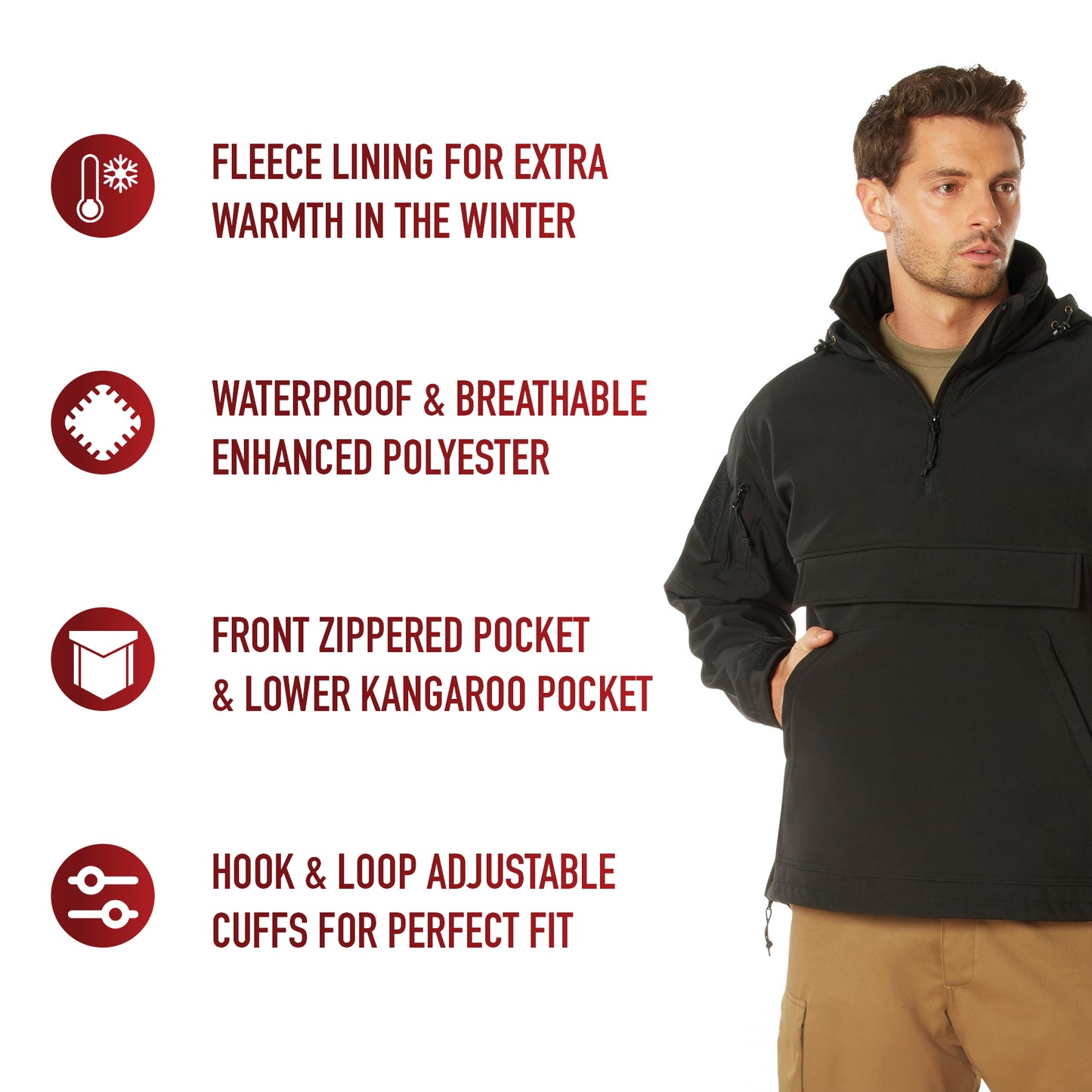 Concealed Carry Soft Shell Anorak - Black