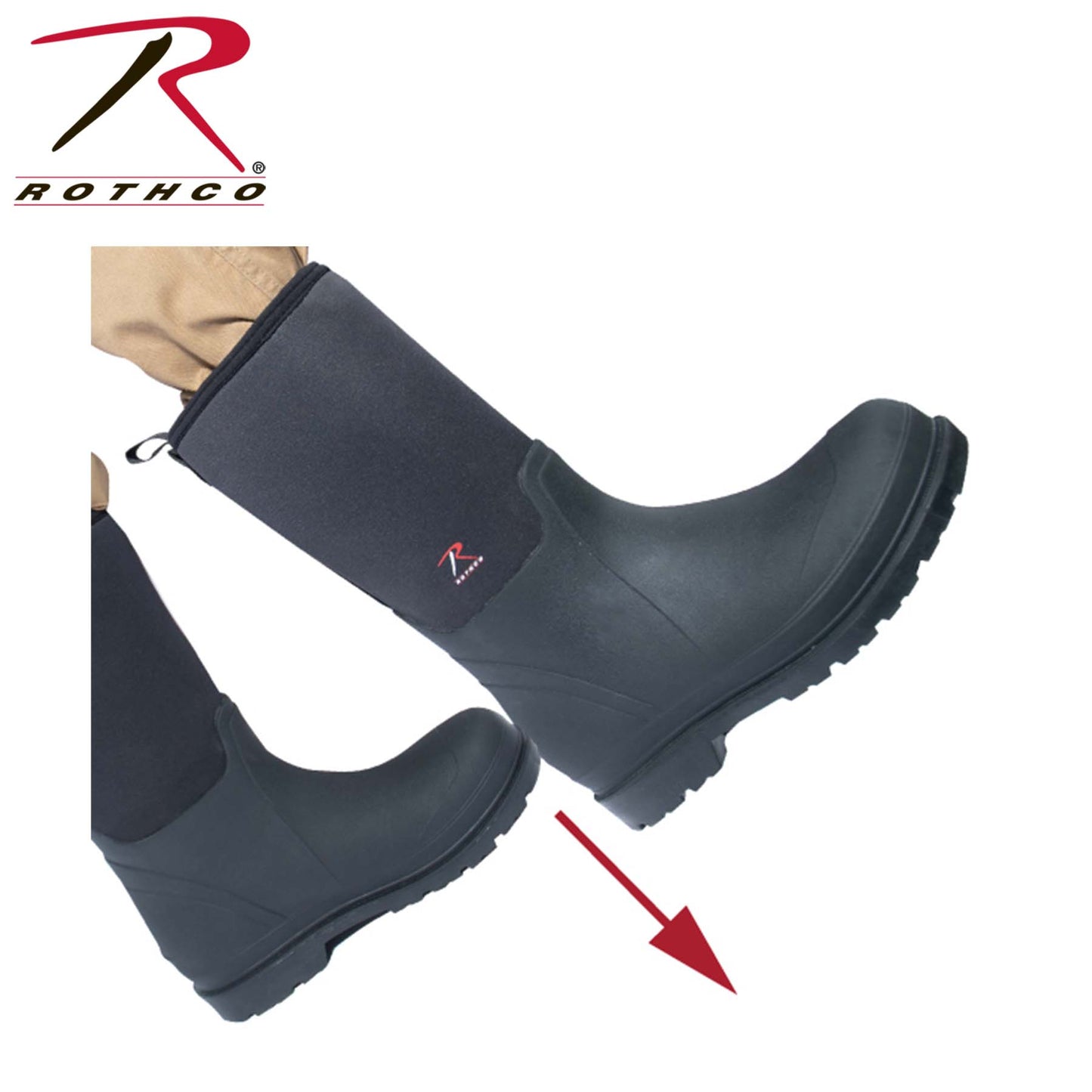 Waterproof Rubber Boots - Black - 14.5 Inch
