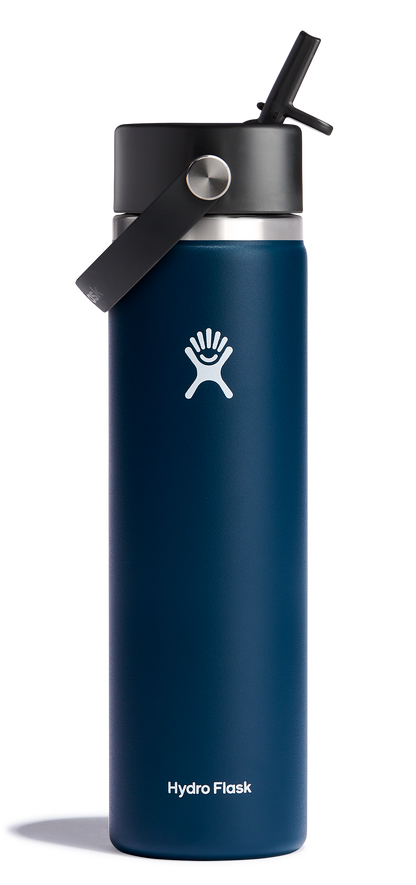Wide Mouth Insulated Water Bottle w/ Flex Straw Cap