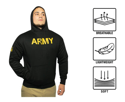 Army Printed Pullover Hoodie - Black - Tactical Choice Plus