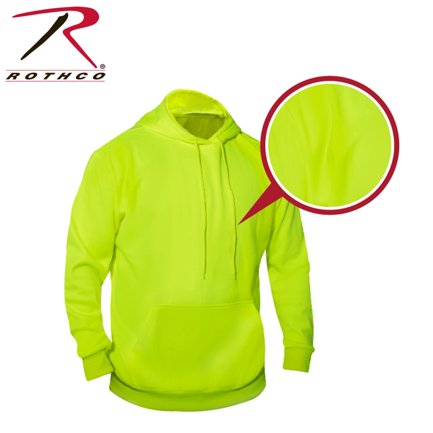 High-Vis Performance Hooded Sweatshirt - Safety Green
