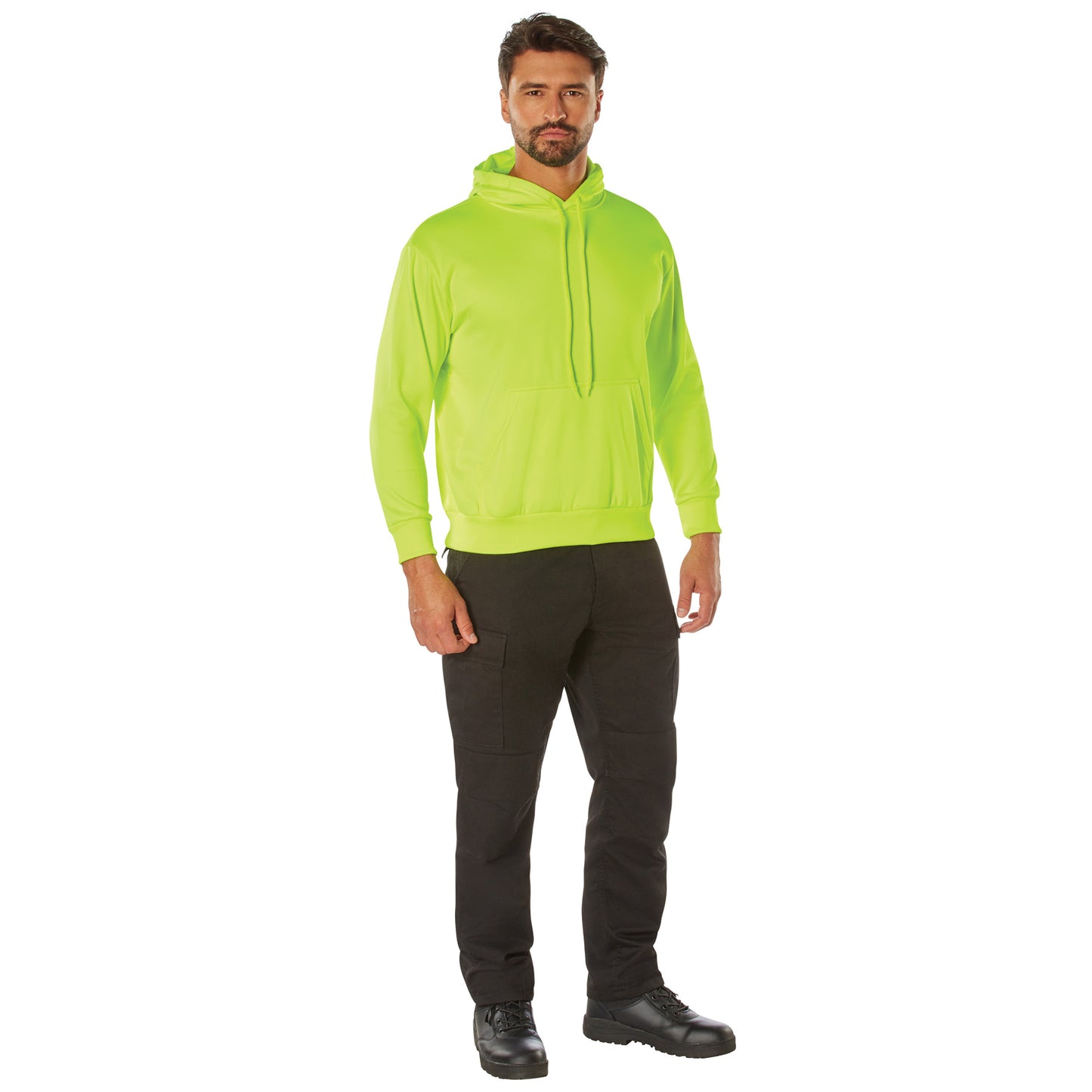 High-Vis Performance Hooded Sweatshirt - Safety Green