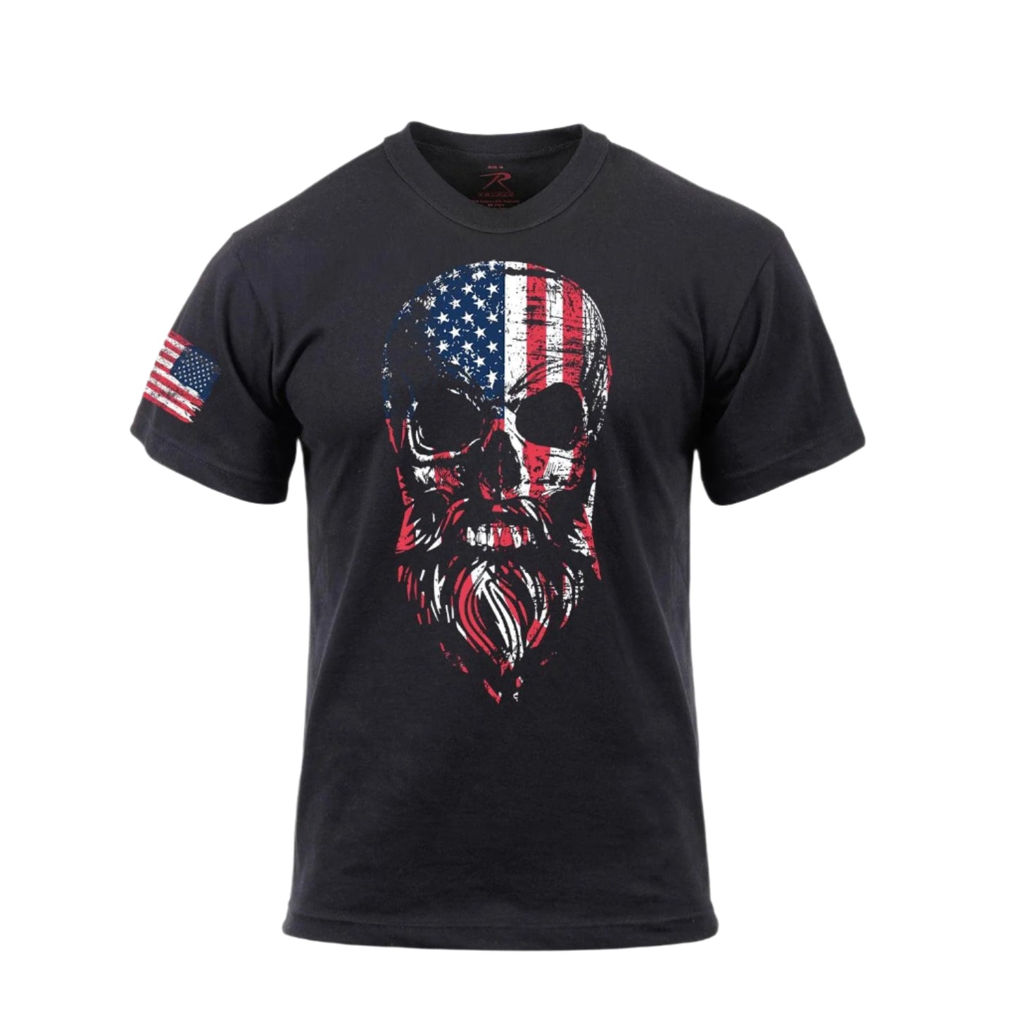US Flag Bearded Skull T-Shirt - Tactical Choice Plus