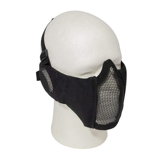 Rothco Steel Half Face Mask With Ear Guard - Black - Tactical Choice Plus