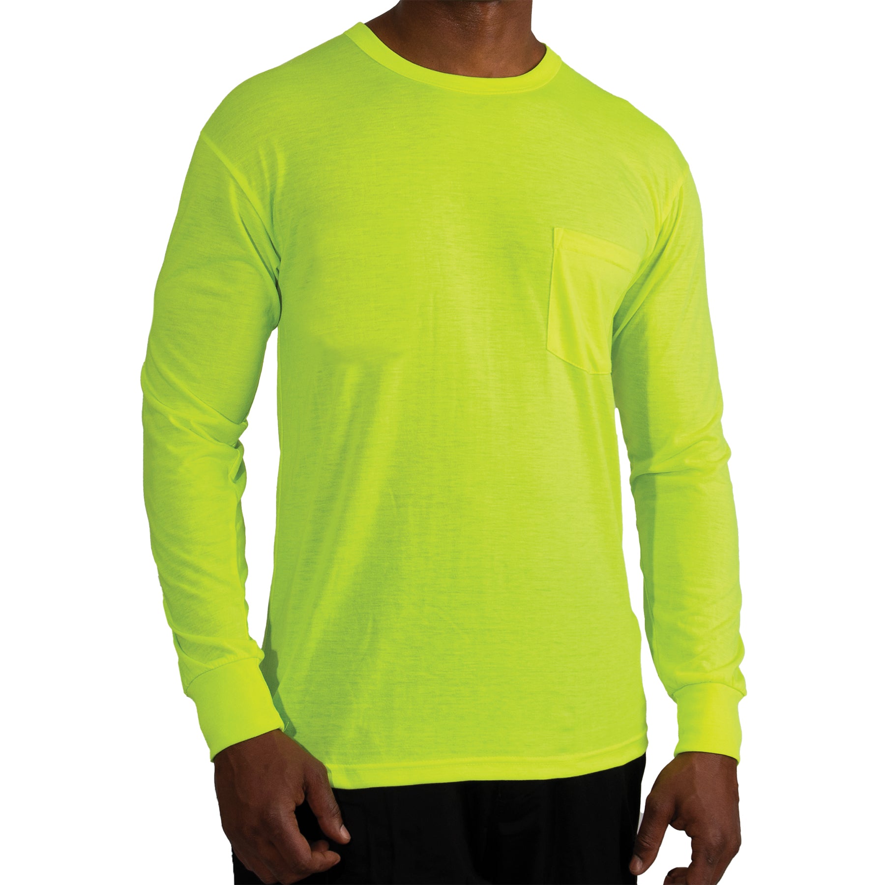 Rothco Moisture Wicking Long Sleeve Pocket T-Shirt - Safety Green - Tactical Choice Plus