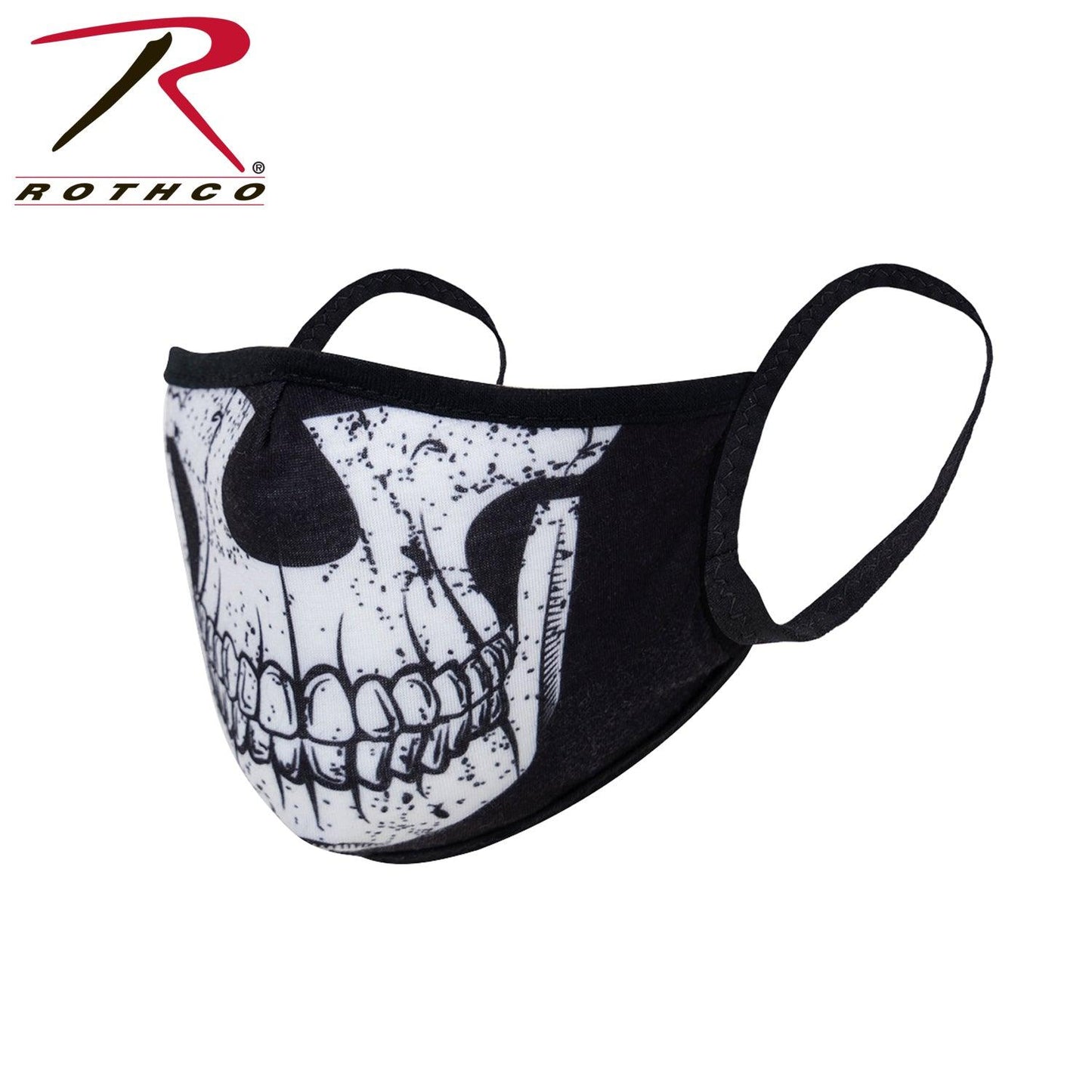 Rothco Half Skull Reusable 3-Layer Polyester Face Mask - Tactical Choice Plus
