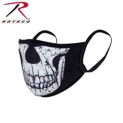 Rothco Half Skull Reusable 3-Layer Polyester Face Mask - Tactical Choice Plus