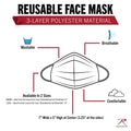 Rothco Half Skull Reusable 3-Layer Polyester Face Mask - Tactical Choice Plus