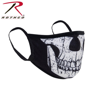 Rothco Half Skull Reusable 3-Layer Polyester Face Mask - Tactical Choice Plus