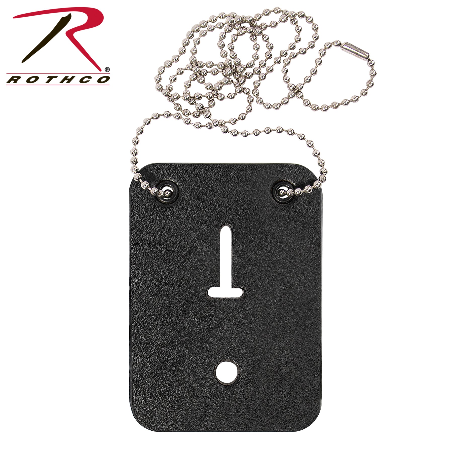 Rothco Low Profile Leather Badge Holder with Chain - Tactical Choice Plus