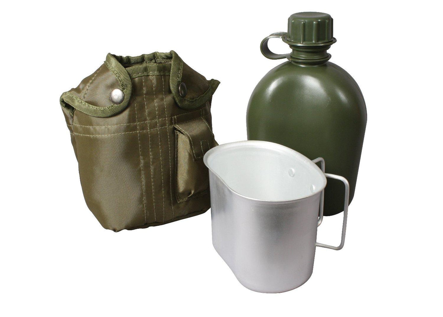 3 Piece Canteen Kit With Cover & Aluminum Cup - Tactical Choice Plus