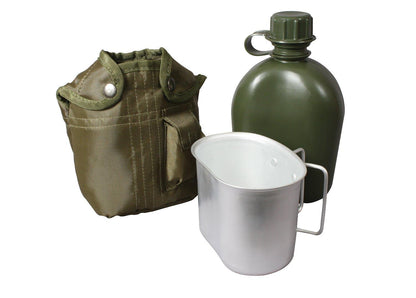 3 Piece Canteen Kit With Cover & Aluminum Cup - Tactical Choice Plus