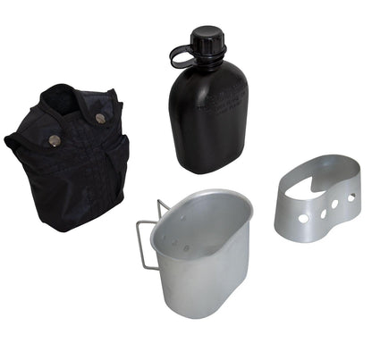 4 Piece Canteen Kit With Cover, Aluminum Cup & Stove / Stand - Tactical Choice Plus