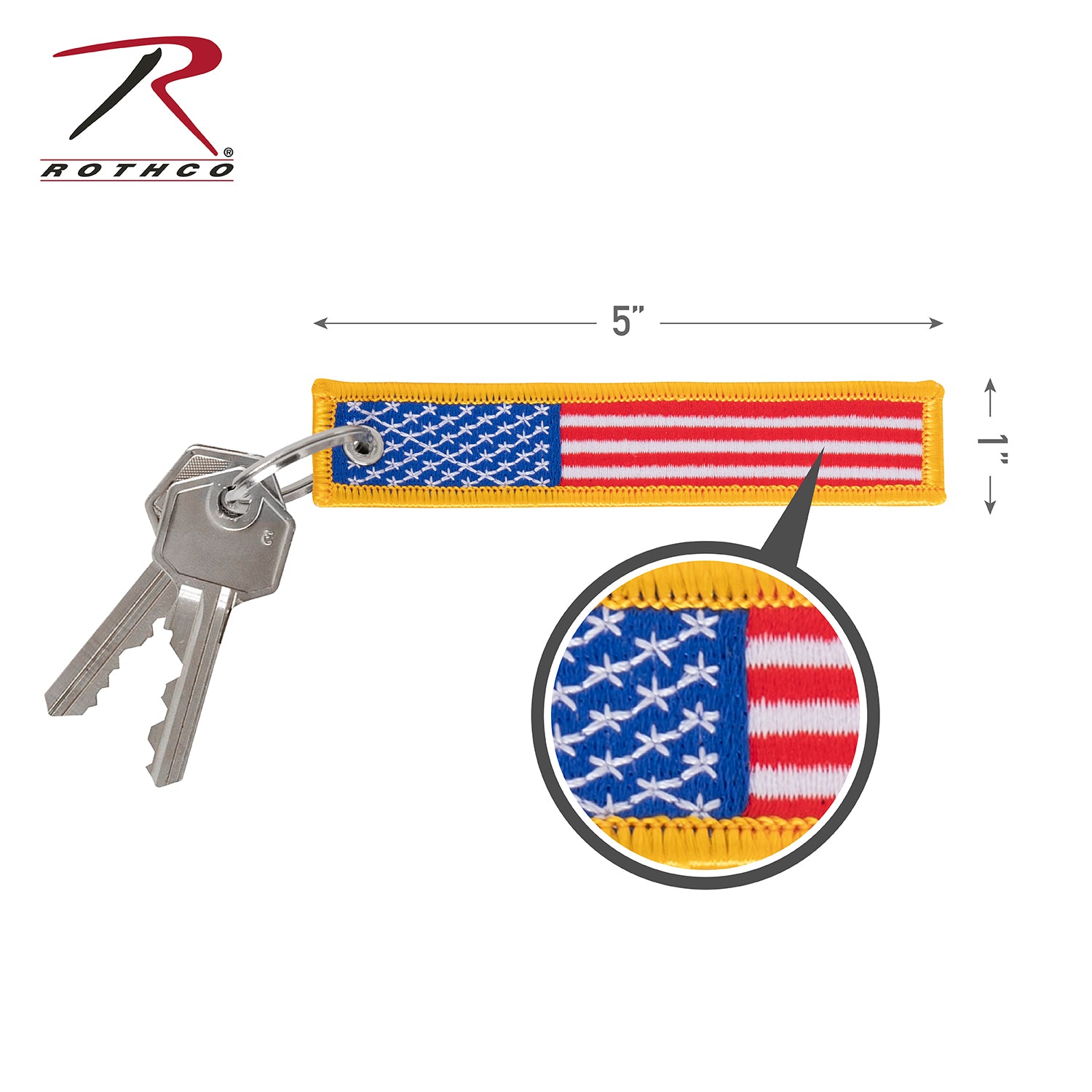 Rothco US Flag Patch Keychain - Tactical Choice Plus