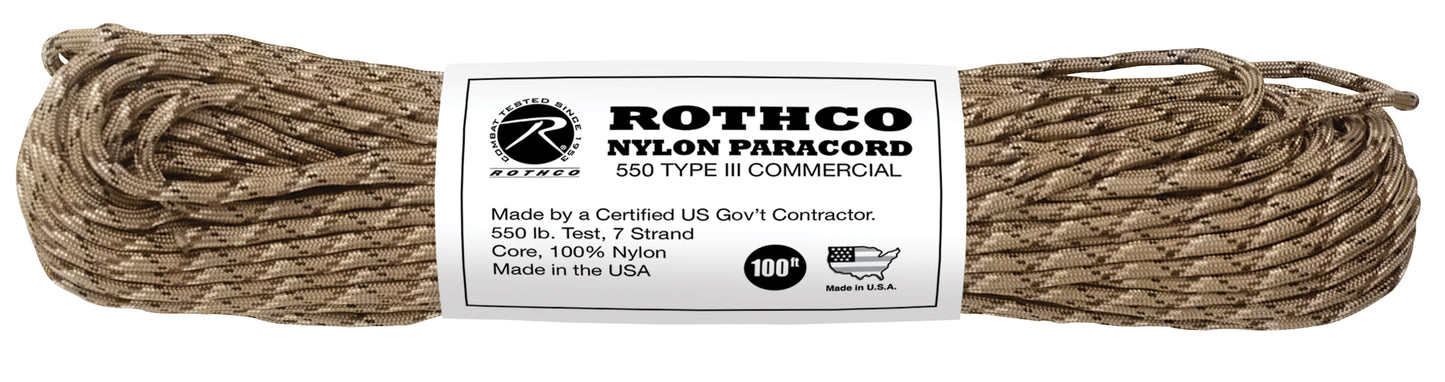 550lb Type III Nylon Camo Paracord