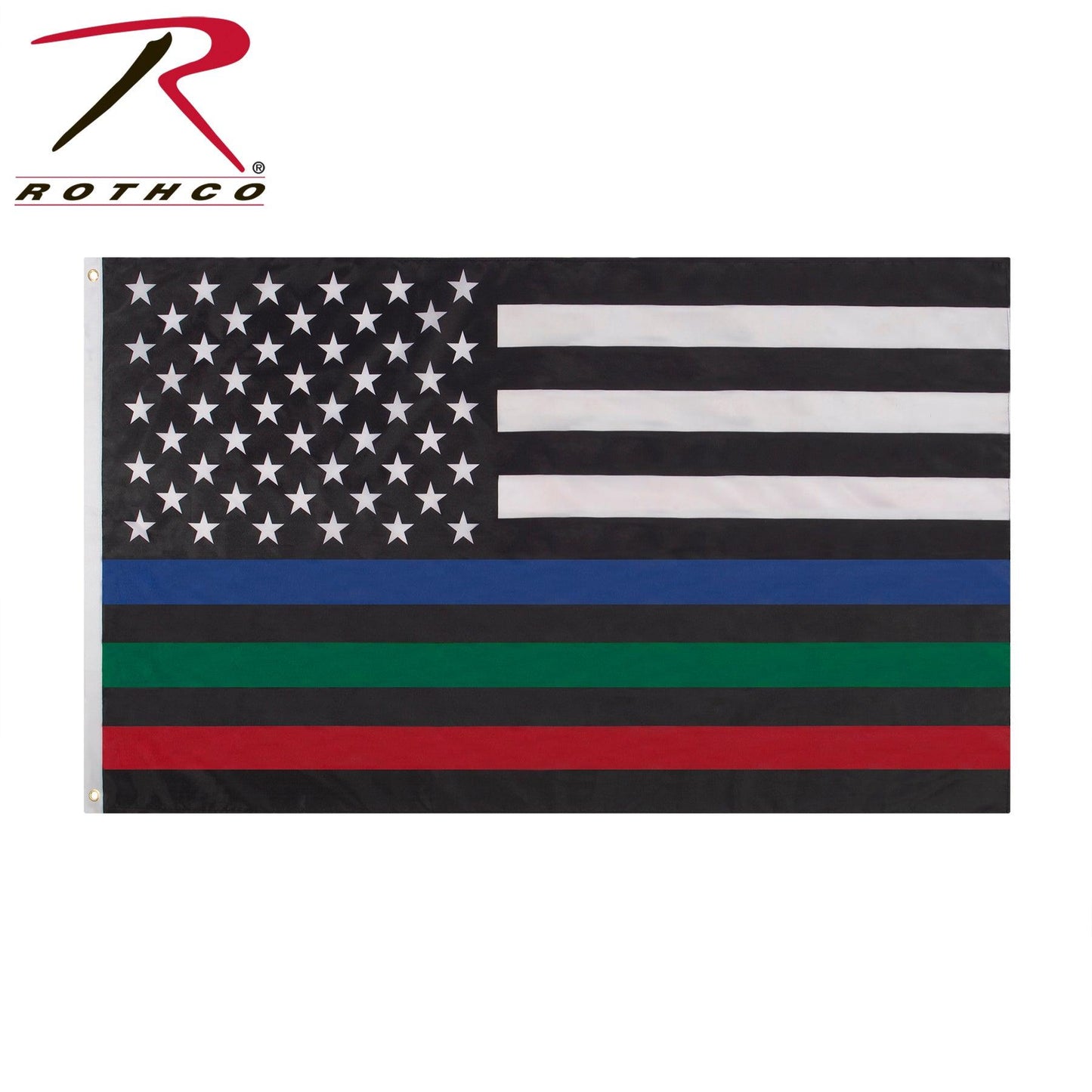 Rothco Thin Red, Blue, and Green Line US Flag - 3' x 5' - Tactical Choice Plus