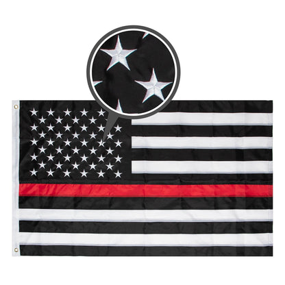 Deluxe Thin Red Line Flag / 3' X 5' - Tactical Choice Plus