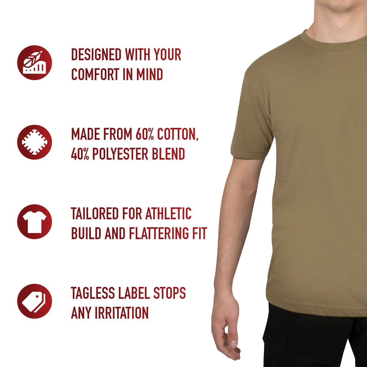 Athletic Fit Solid Color T-Shirt