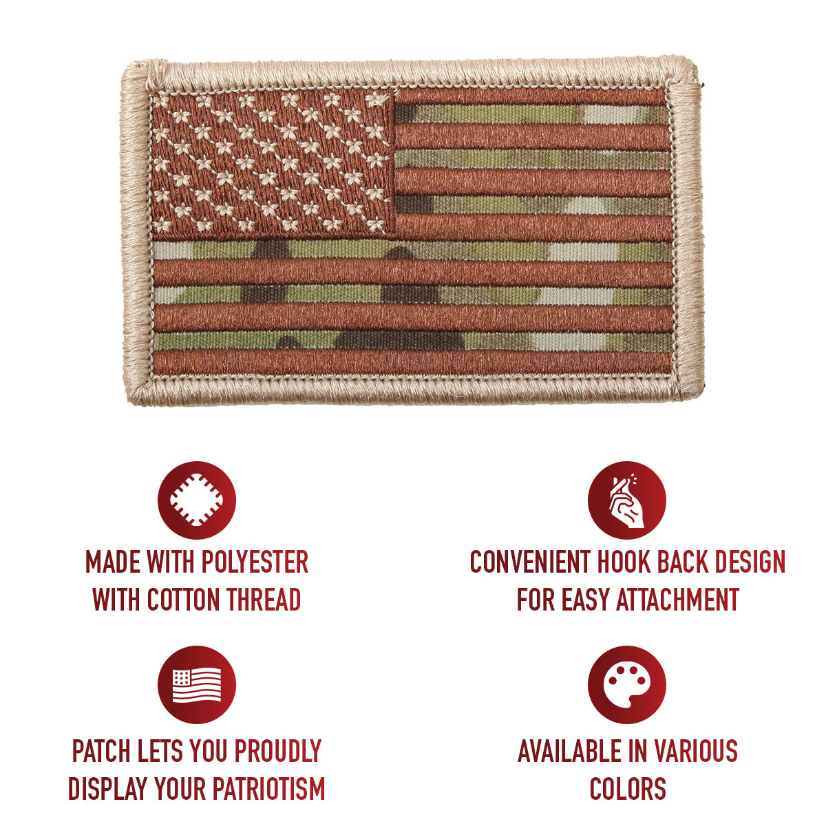 American Flag Patch - Hook Back