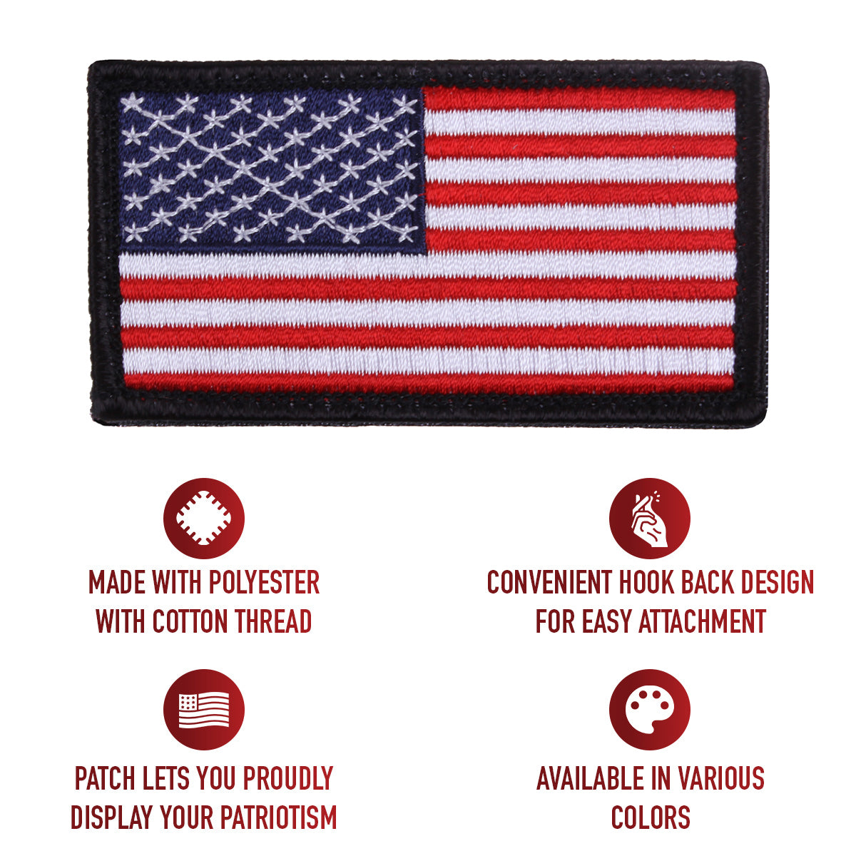 American Flag Patch - Hook Back