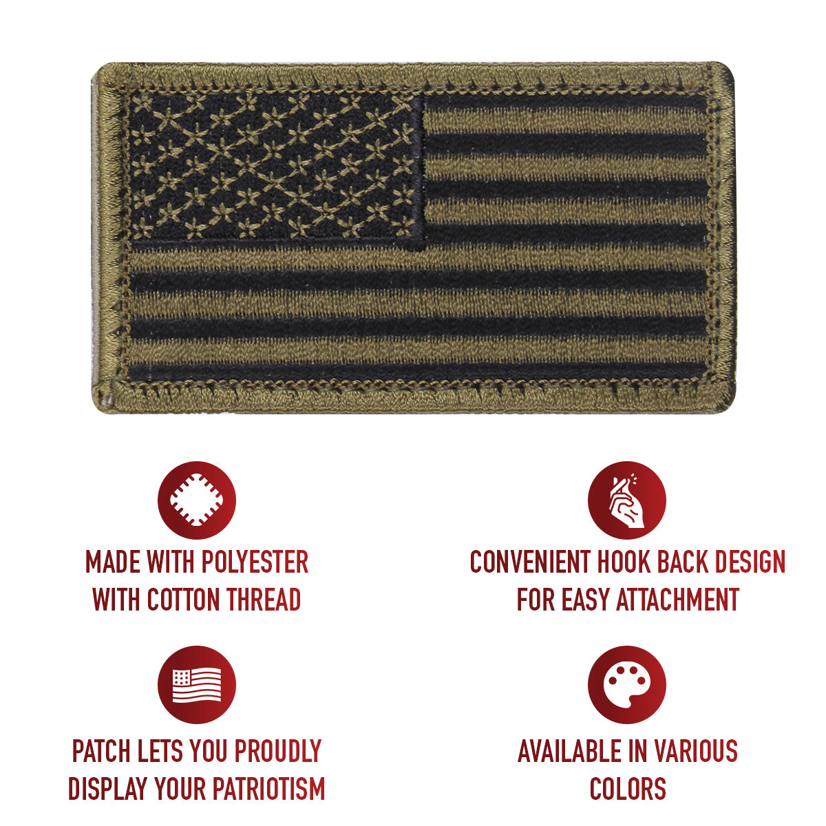 American Flag Patch - Hook Back