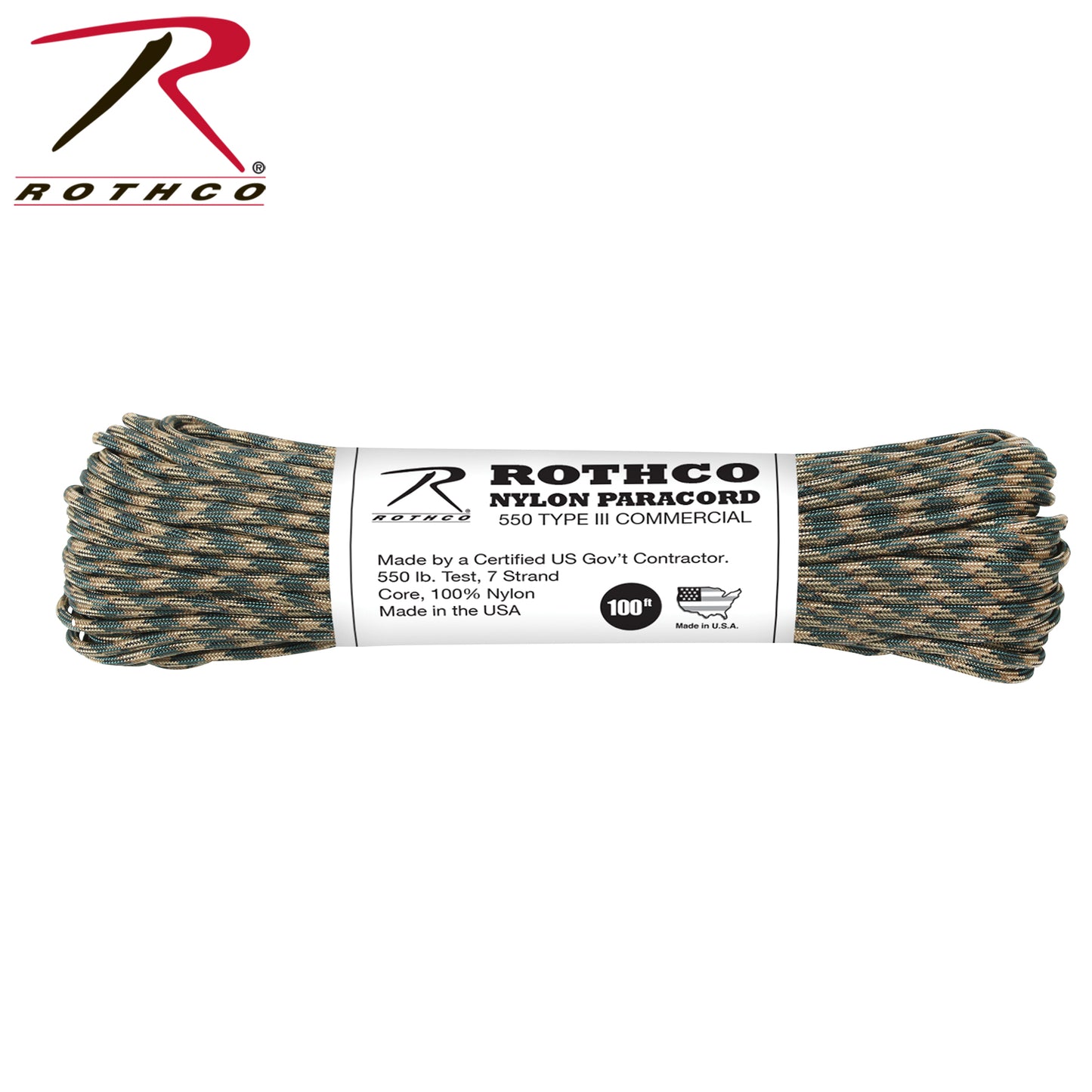 550lb Type III Nylon Camo Paracord