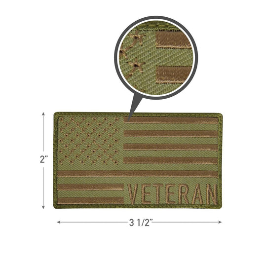 Veteran US Flag Patch - Coyote Brown - Tactical Choice Plus