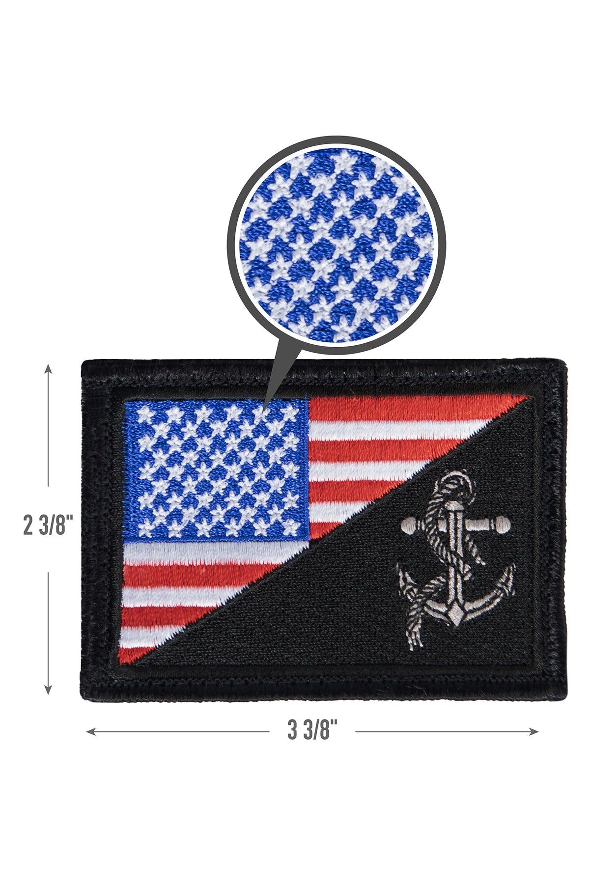 US Flag / USN Anchor Patch With Hook Back - Tactical Choice Plus