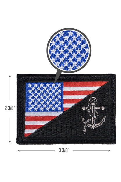US Flag / USN Anchor Patch With Hook Back - Tactical Choice Plus
