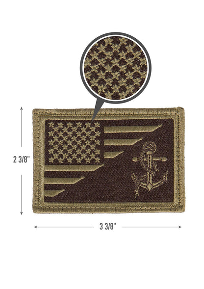 US Flag / USN Anchor Patch With Hook Back - Tactical Choice Plus