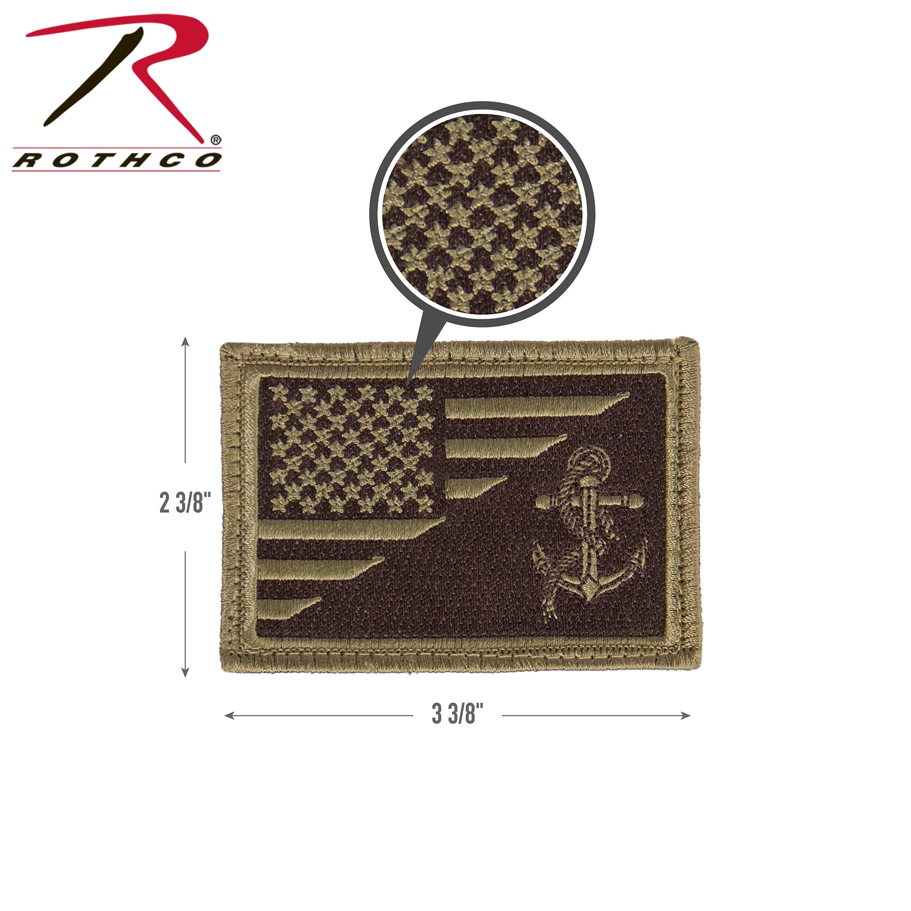 Rothco US Flag / USN Anchor Patch With Hook Back - Tactical Choice Plus