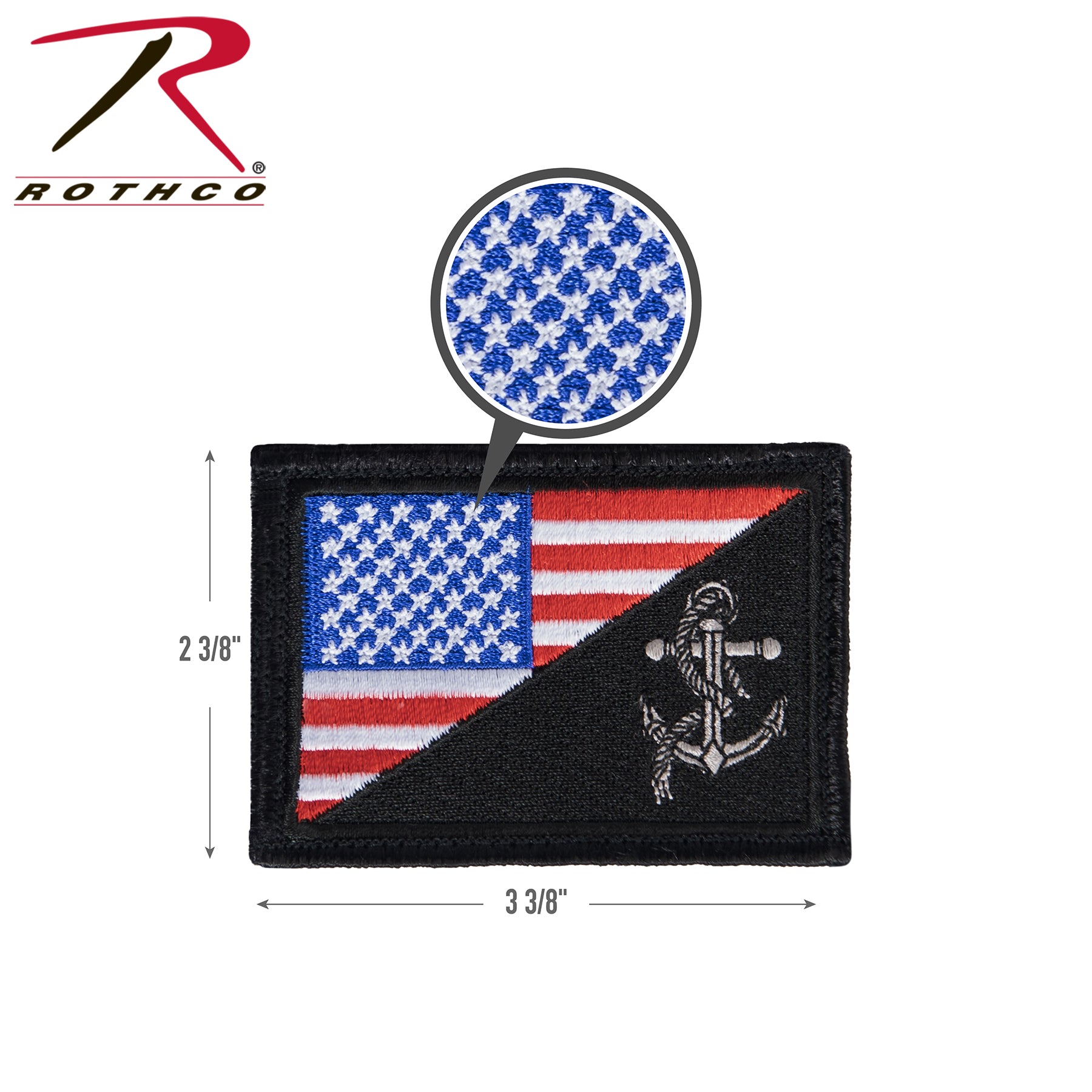 Rothco US Flag / USN Anchor Patch With Hook Back - Tactical Choice Plus