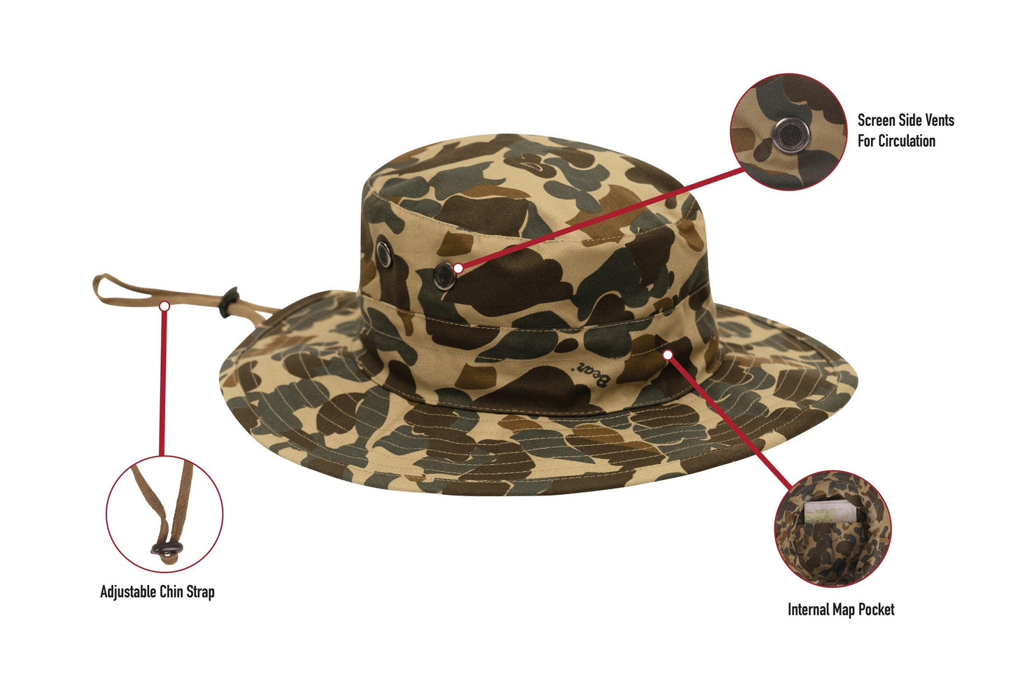 Rothco X Bear Archery Fred Bear Camo Adjustable Boonie Hat - Tactical Choice Plus