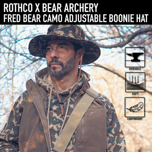 Rothco X Bear Archery Fred Bear Camo Adjustable Boonie Hat - Tactical Choice Plus