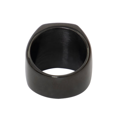 Stainless Steel USMC Eagle, Globe and Anchor Ring - Black