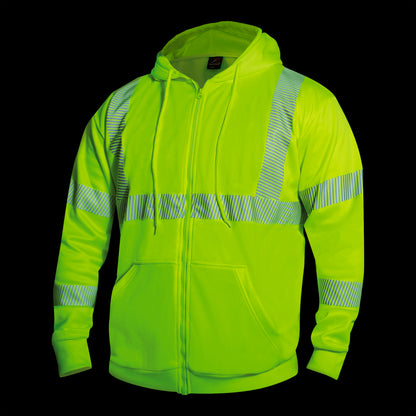 Hi-Vis Performance Zipper Sweatshirt - Safety Green