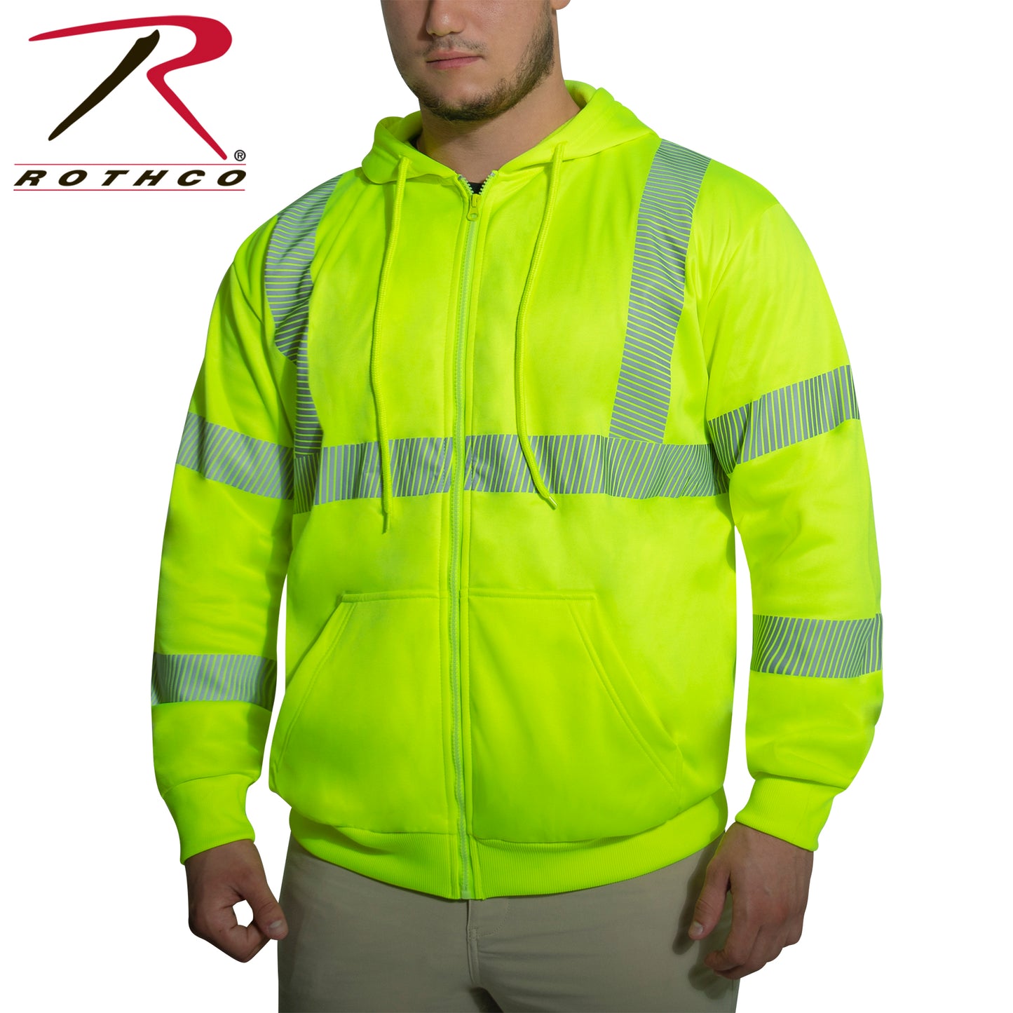 Hi-Vis Performance Zipper Sweatshirt - Safety Green