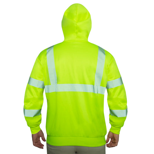 Hi-Vis Performance Zipper Sweatshirt - Safety Green - Tactical Choice Plus