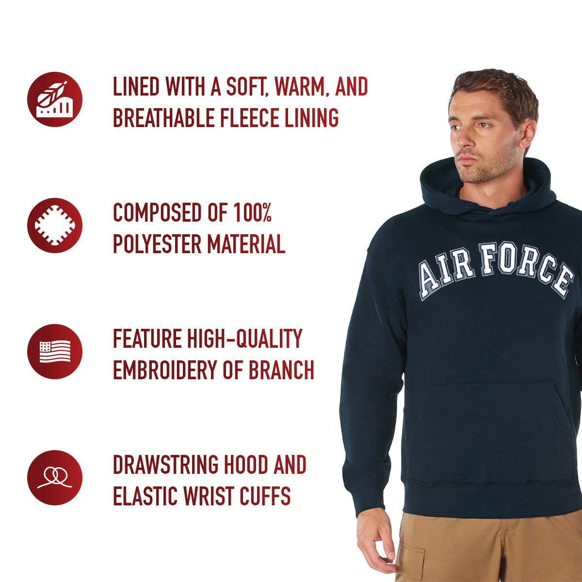 Embroidered Pullover Hoodies