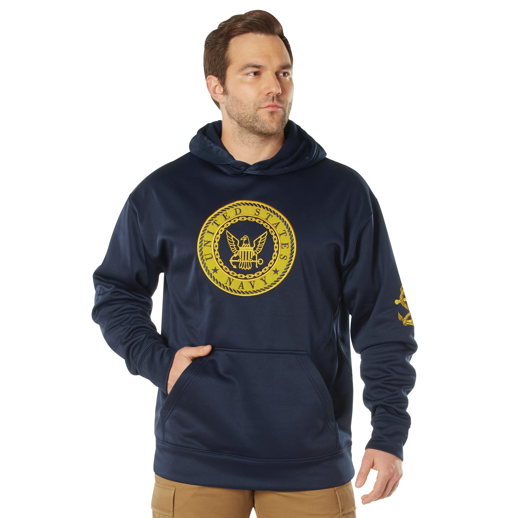 Navy Emblem Pullover Hooded Sweatshirt - Tactical Choice Plus
