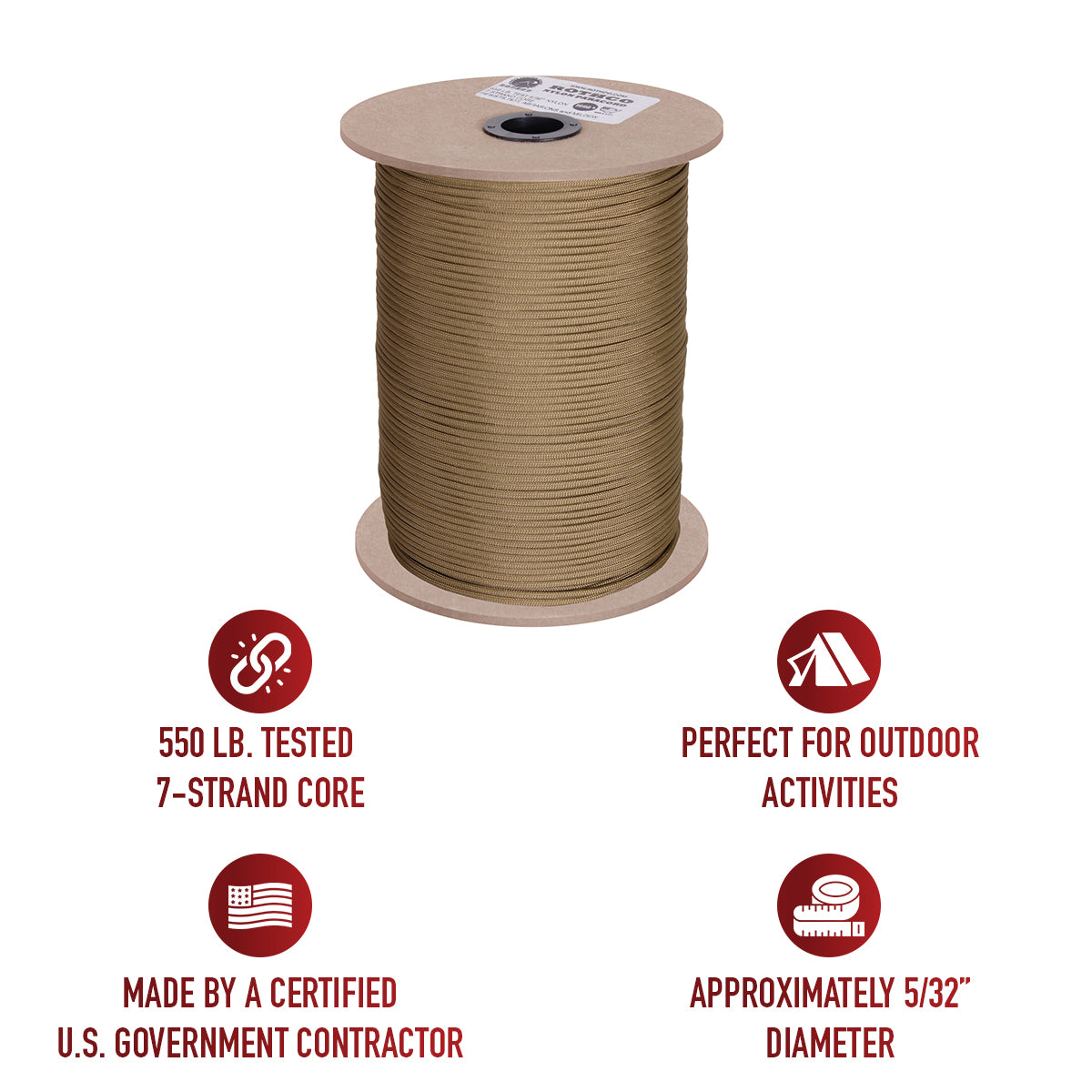 Nylon Paracord 550lb 1000 Foot Spool