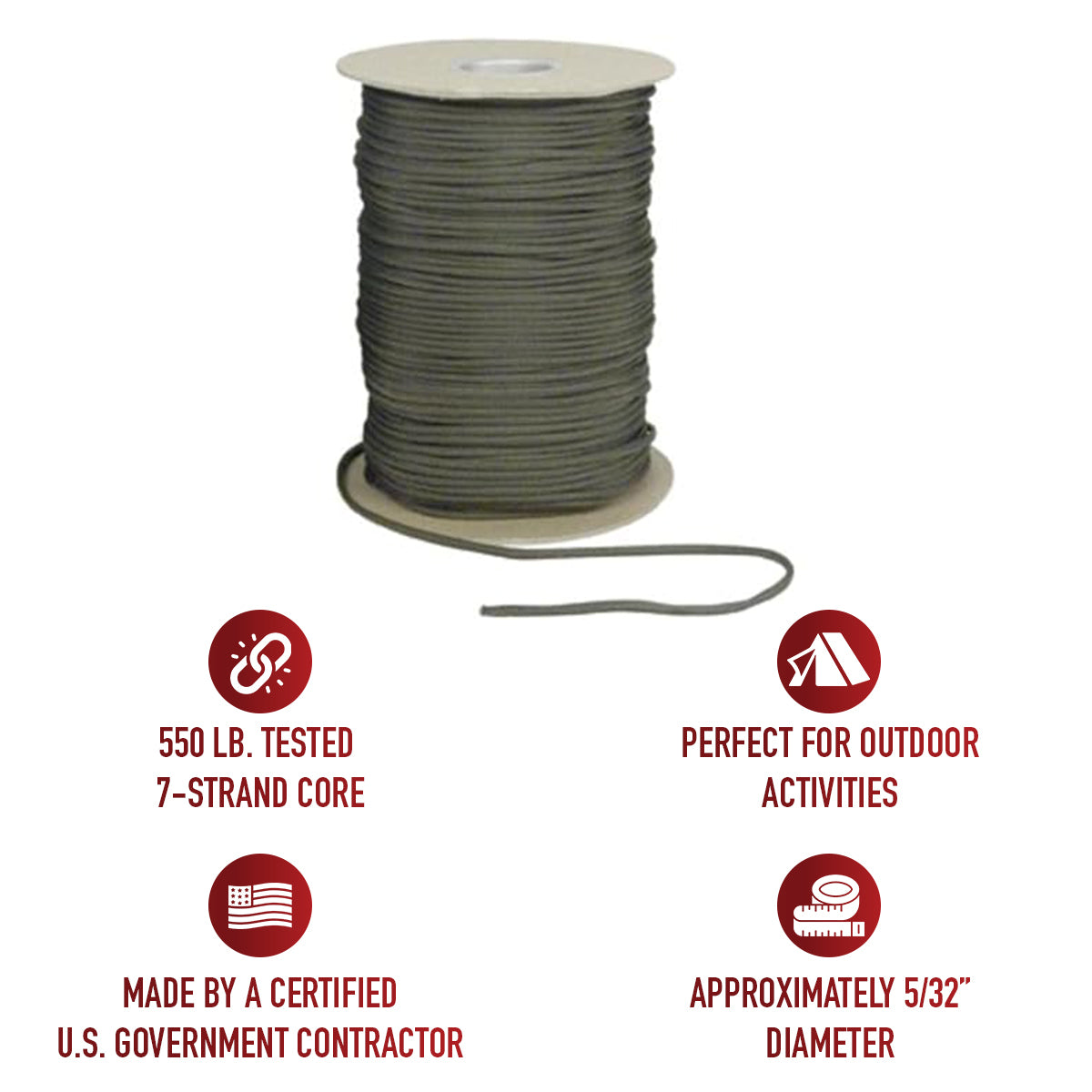 Nylon Paracord 550lb 1000 Foot Spool