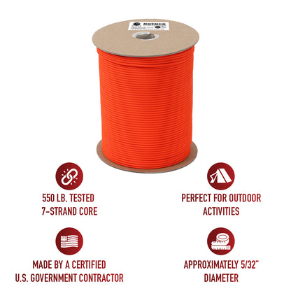 Nylon Paracord 550lb 1000 Foot Spool