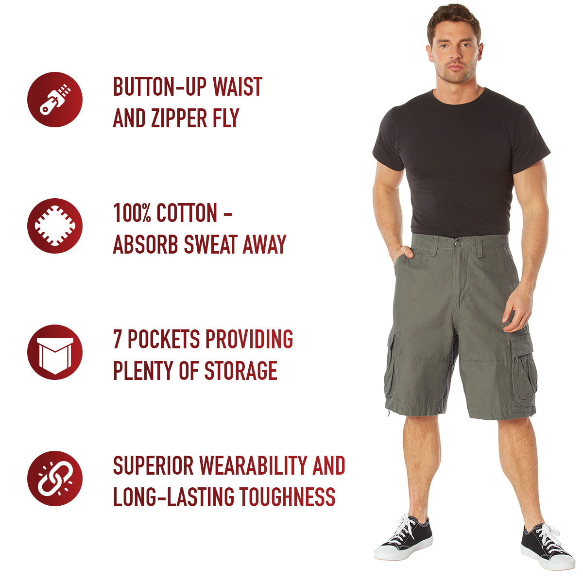 Vintage Utility Cargo Shorts