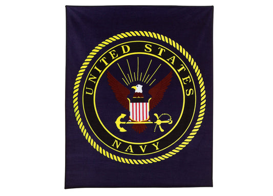 US Navy Military Insignia Fleece Blanket - Tactical Choice Plus