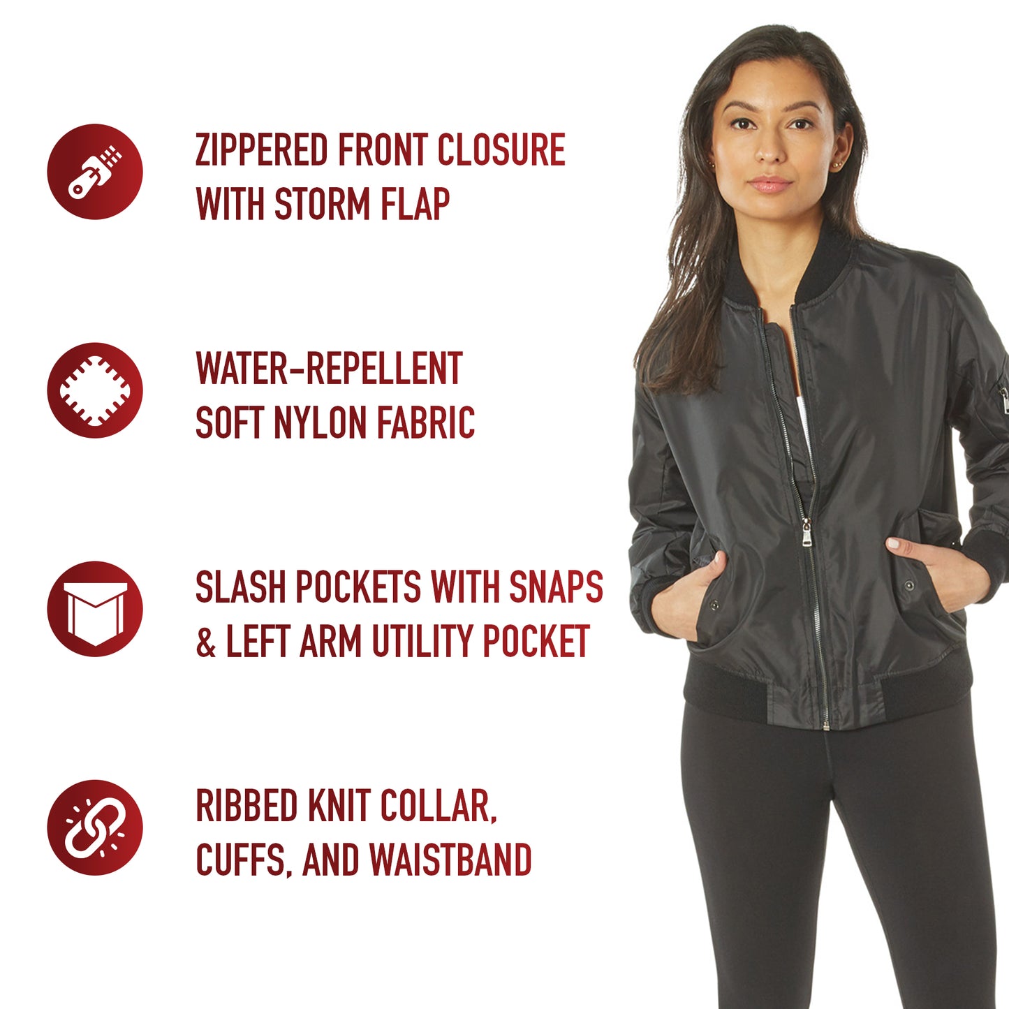 Womens Lightweight MA-1 Flight Jacket