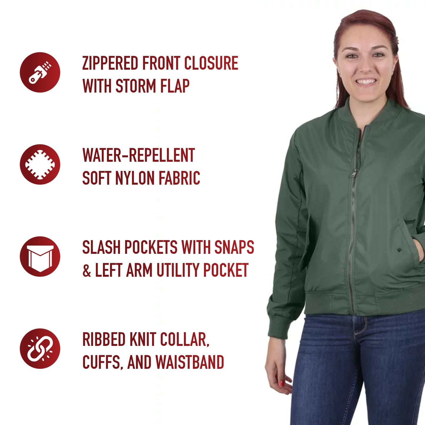 Womens Lightweight MA-1 Flight Jacket