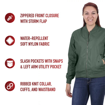 Womens Lightweight MA-1 Flight Jacket