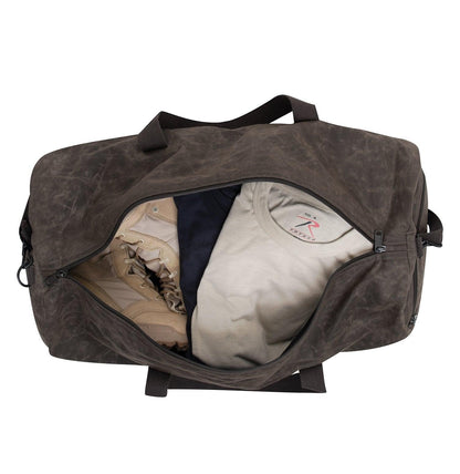 Waxed Canvas Shoulder Duffle Bag - 24 Inch - Tactical Choice Plus